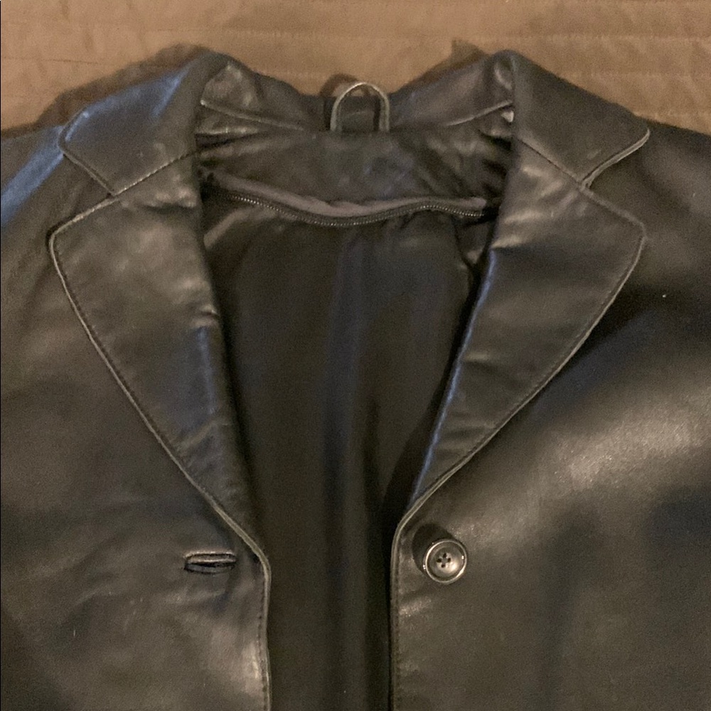 Classic Black Leather Jacket - image 3